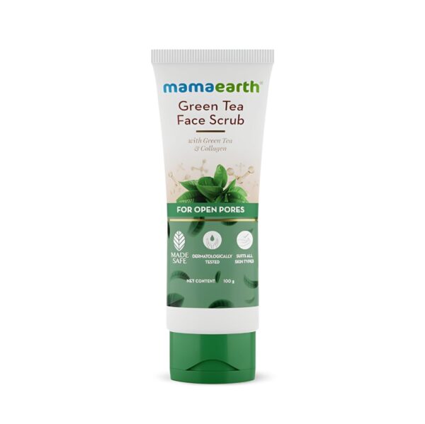 Mamaearth Green Tea Scrub With Green Tea & Collagen For Open Pores - 100 g